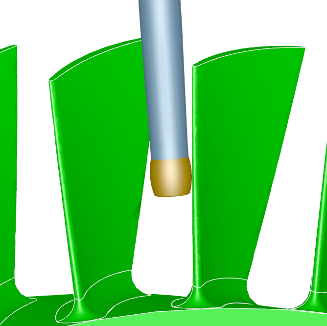 5-Achs-Fräsbearbeitung eines Blisks mit Kreissegment/Tonnenfräserfräser