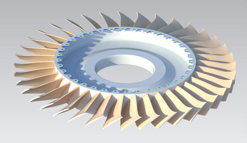 Blisk – integrales Laufrad aus Titan mit Schaufeln, Aerospace
